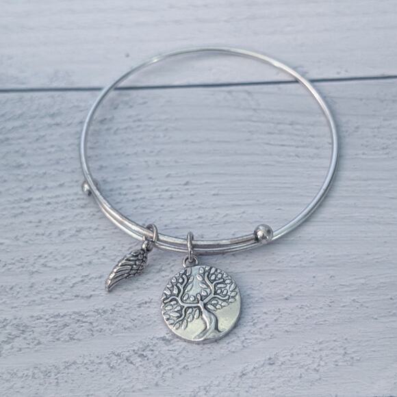 Silver Tone Earth Angel Adjustable Bracelet - Fair Condition - Picture 1 of 7